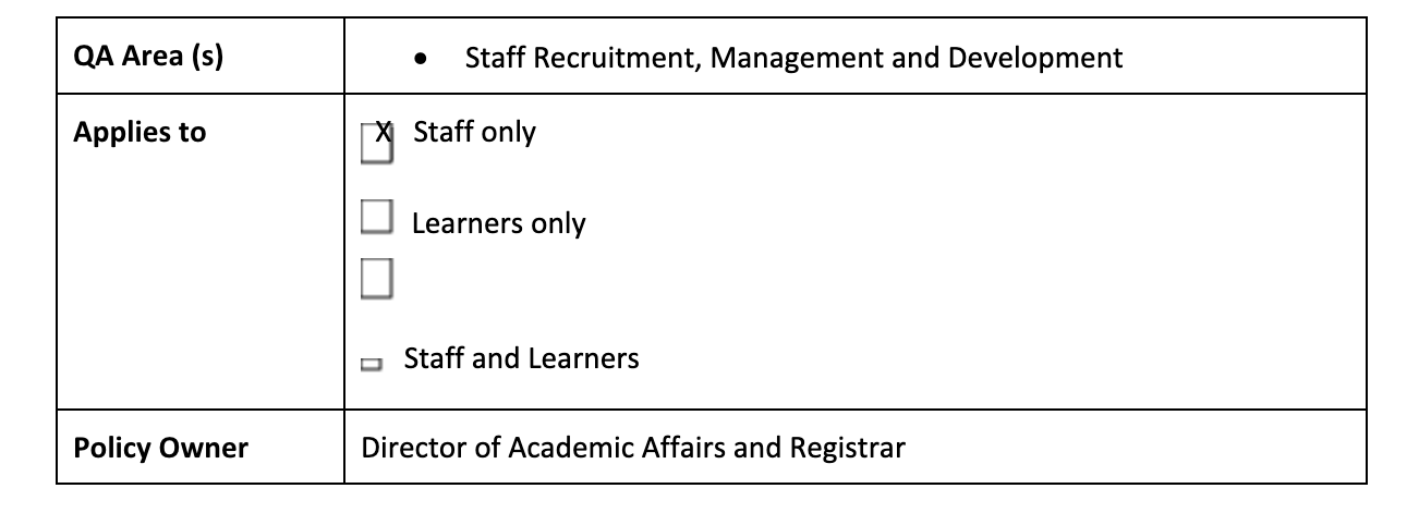 Staff Recruitment Management &amp; Development 